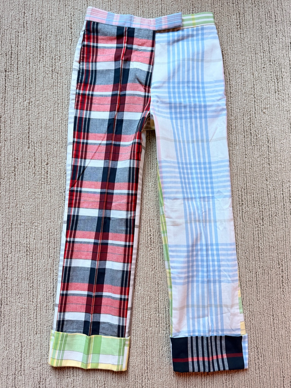 THOM BROWNE The Coolest Pants EVER Plaid Cuff Cotton Crops 36/0 P NWT $1,239!!